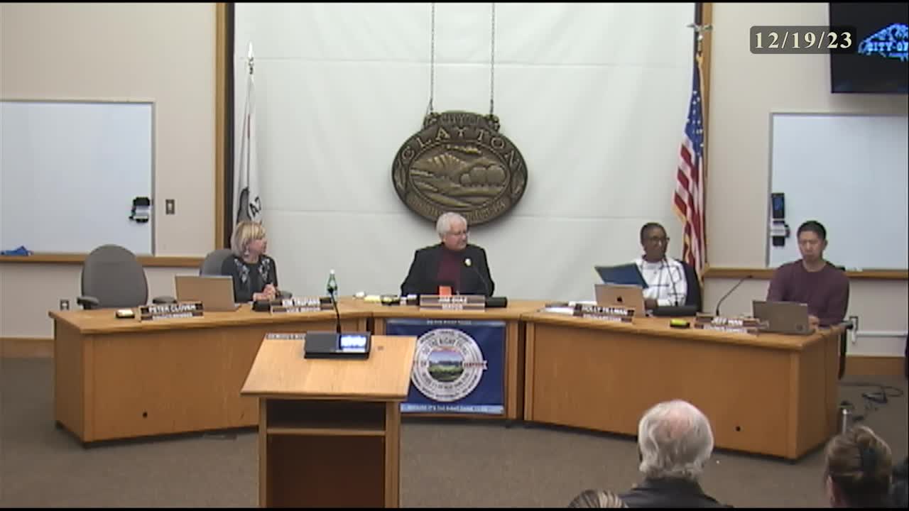 Thumbnail image for Clayton City Council Meeting