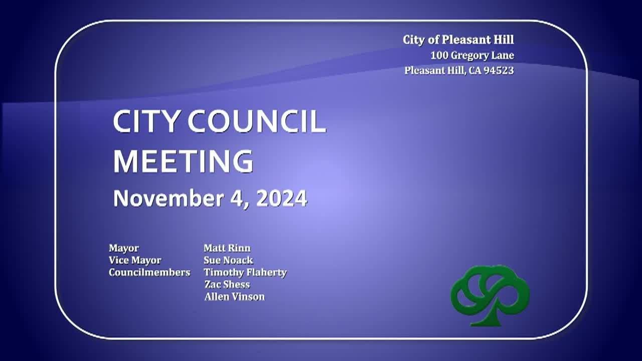 Thumbnail image for Pleasant Hill City Council Meeting