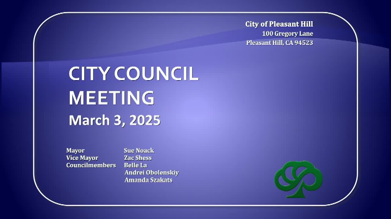 Thumbnail image for Pleasant Hill City Council Meeting