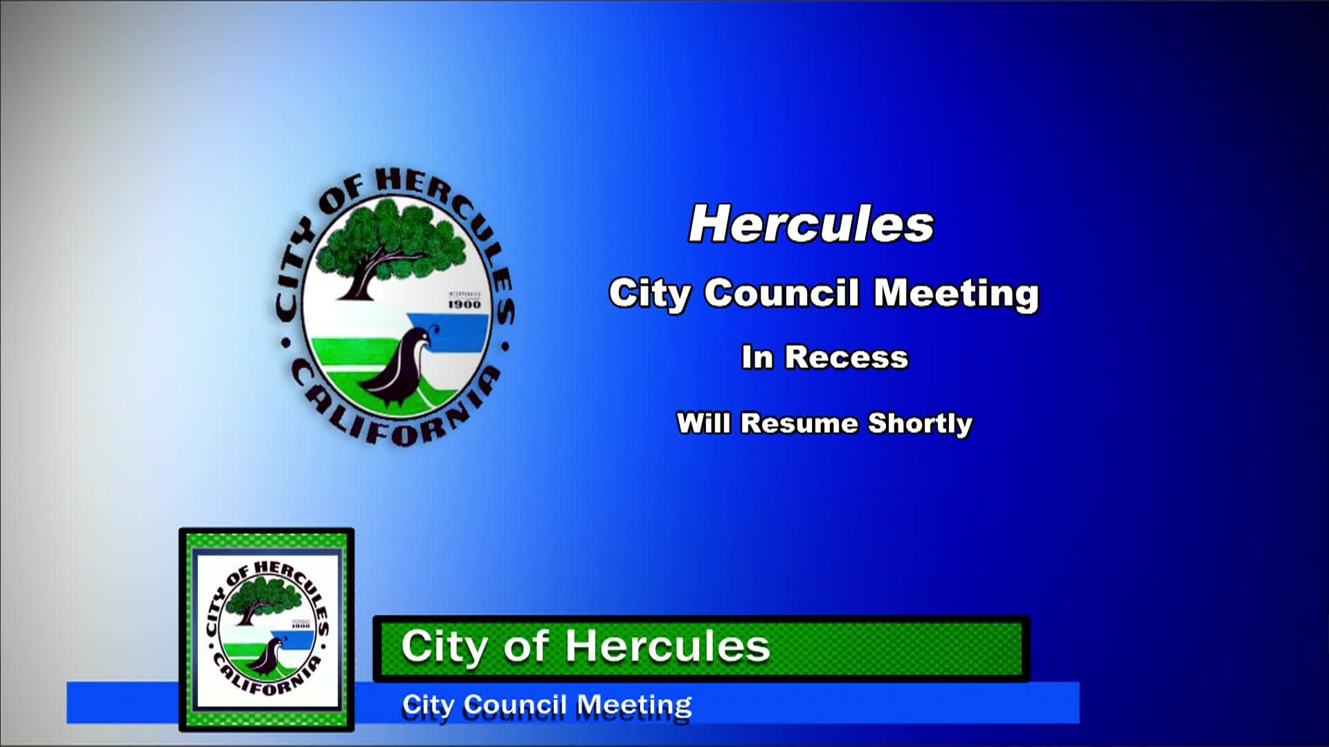Thumbnail image for Hercules City Council Meeting