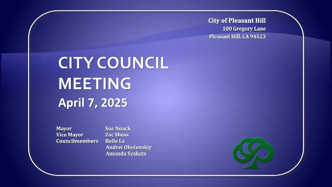 Thumbnail image for Pleasant Hill City Council Meeting