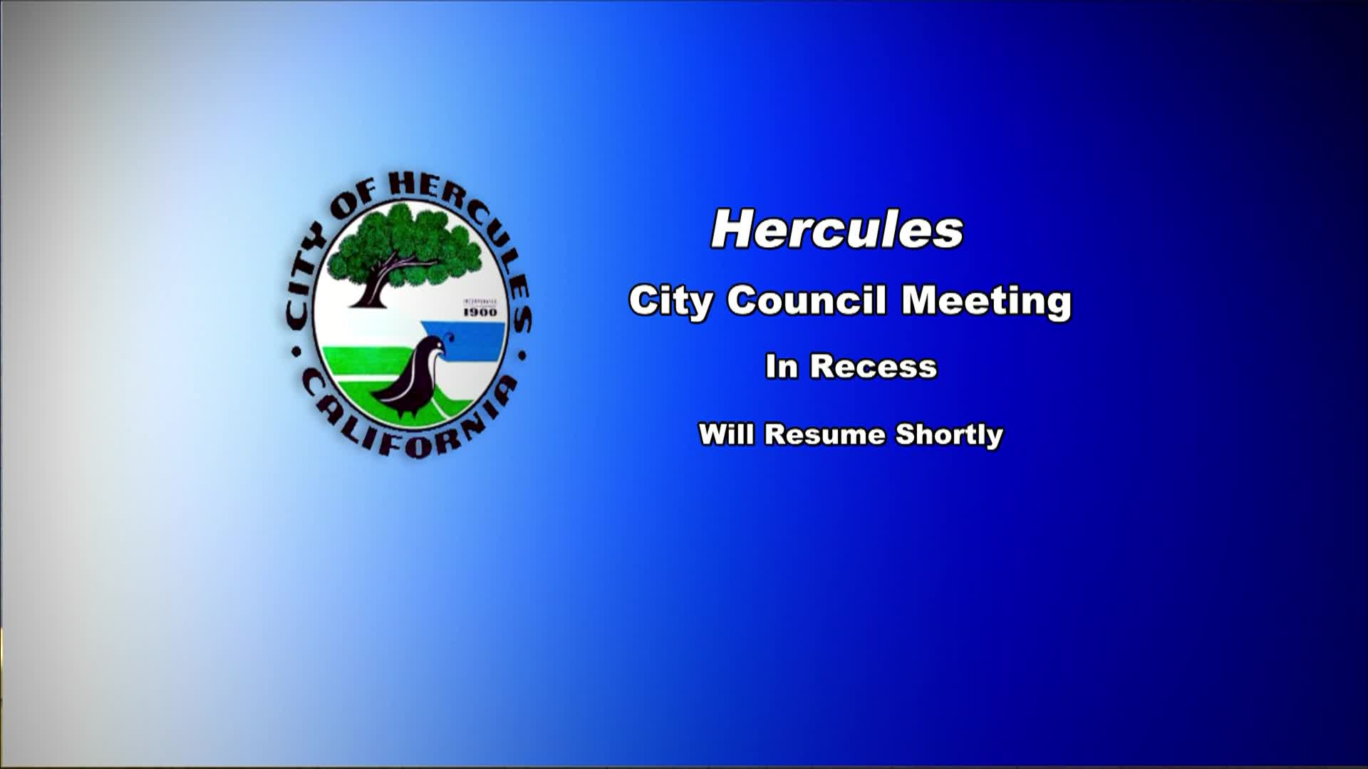 Thumbnail image for Hercules City Council Meeting