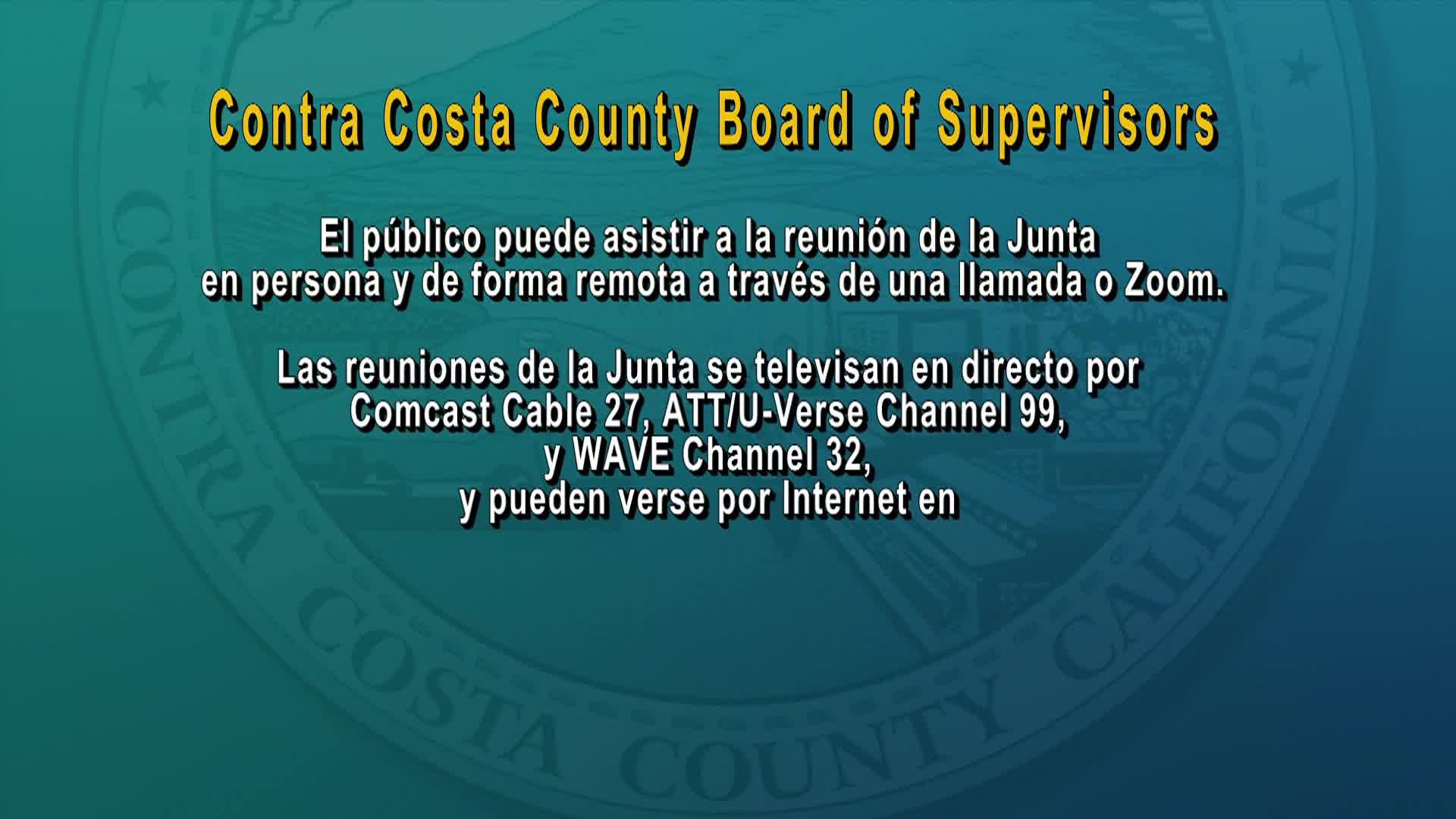 Thumbnail image for Contra Costa County Board of Supervisors Meeting