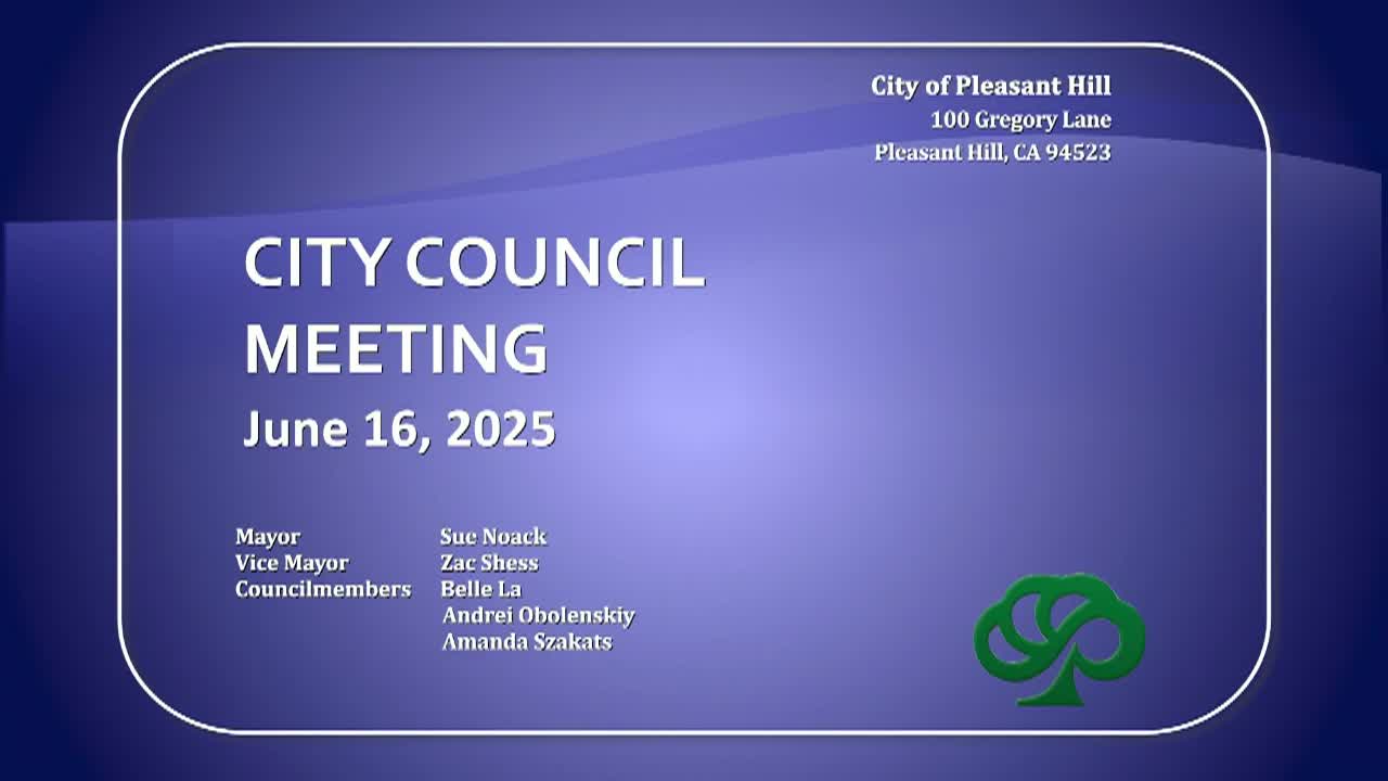 Thumbnail image for Pleasant Hill City Council Meeting