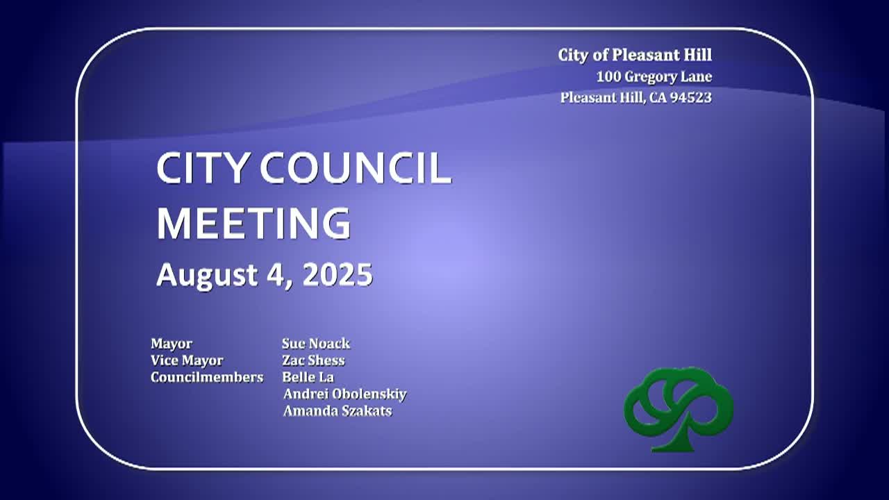 Thumbnail image for Pleasant Hill City Council Meeting
