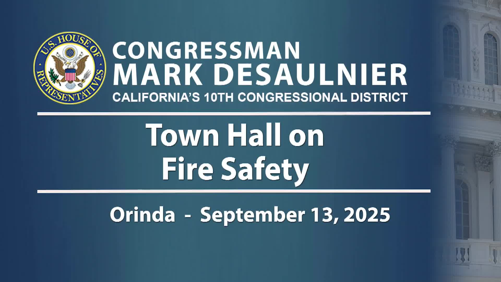 Thumbnail image for Town Hall with Congressmen DeSaulnier