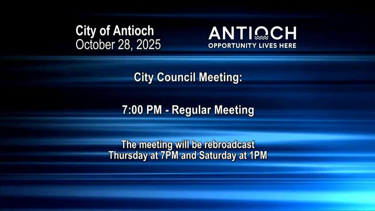 Thumbnail image for Antioch City Council Meeting Oct 28 2025