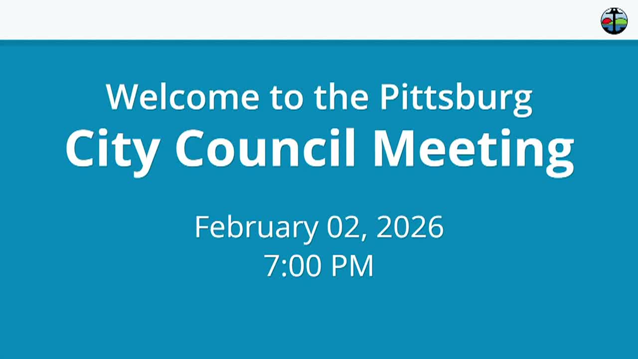 Thumbnail image for Pittsburg City Council Meeting Feb 2 2026